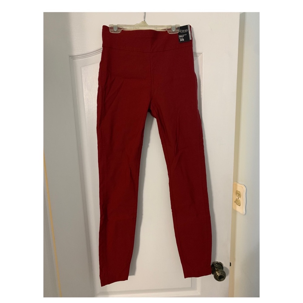 NWT Red Ankle-Length Stretchy Dress Pants